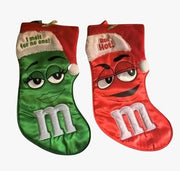 Calza Befana Epifania M&M'S In Stoffa Rossa E Verde 45cm
