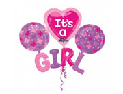 Palloncino Metalfoil "It's a Girl" Rosa 51" 129cm