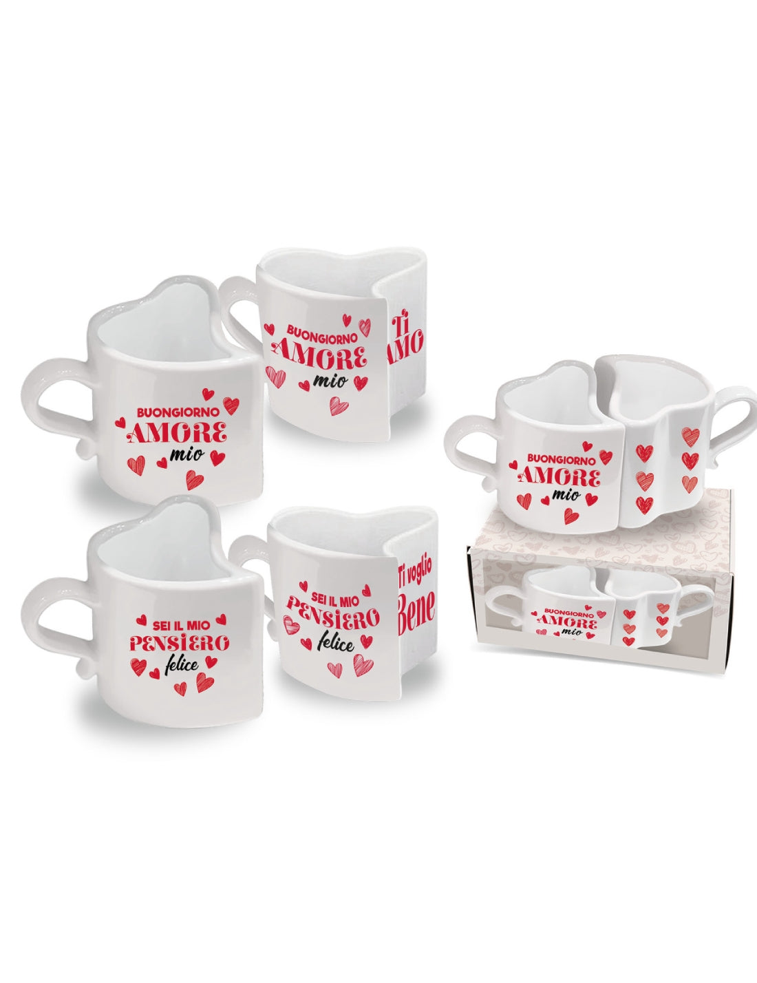 Set 2 Tazzine Da Caffè San Valentino Cuore