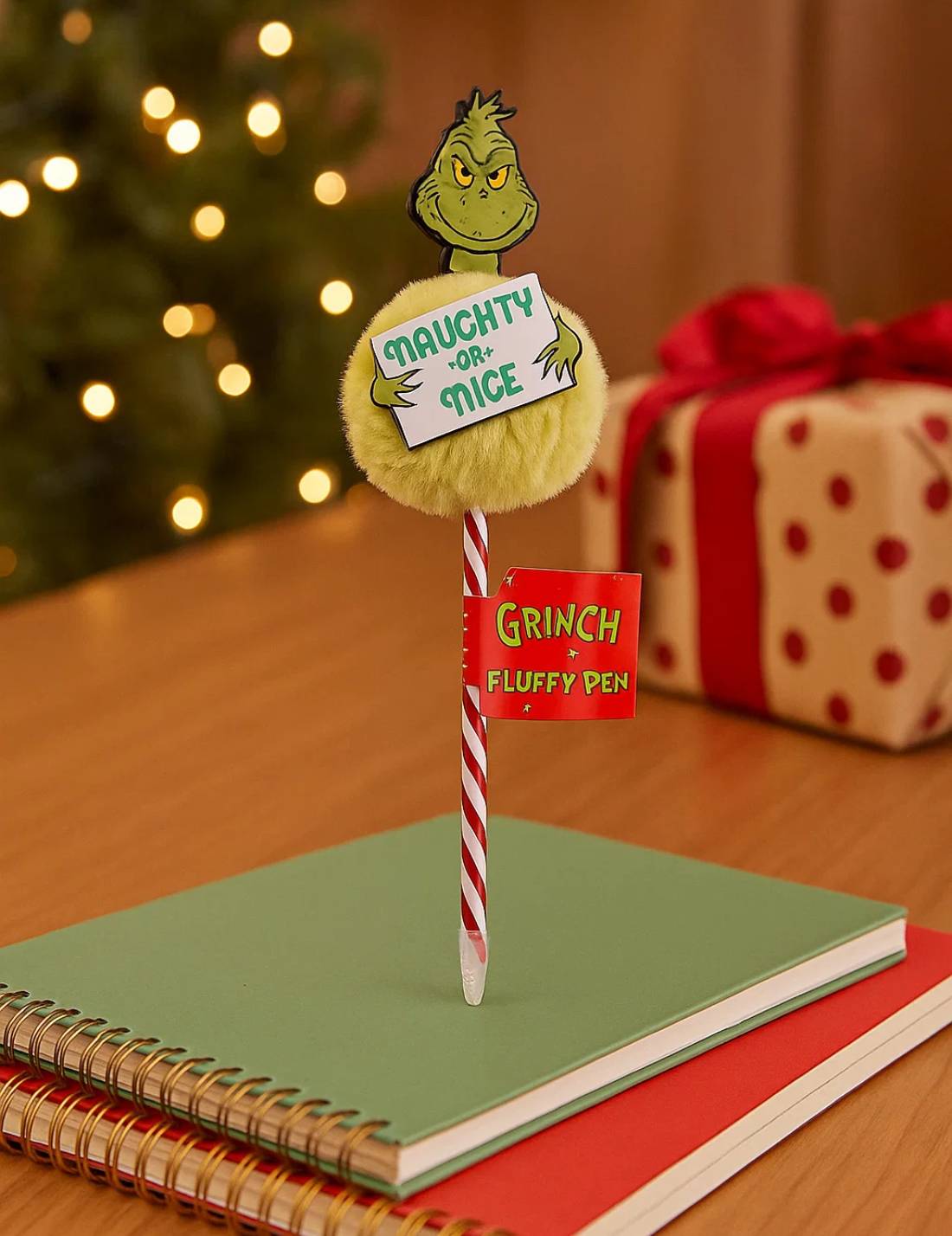 Penna Grinch Natalizia Con Pon Pon