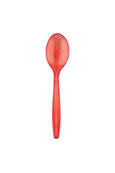 Cucchiaini in Plastica Rossi - Lavabili Set.20pz