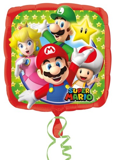 Palloncino Metalfoil Quadrato Super Mario 18" 46cm