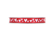 Nastro In Raso Rosso Cuori 12mmx25m