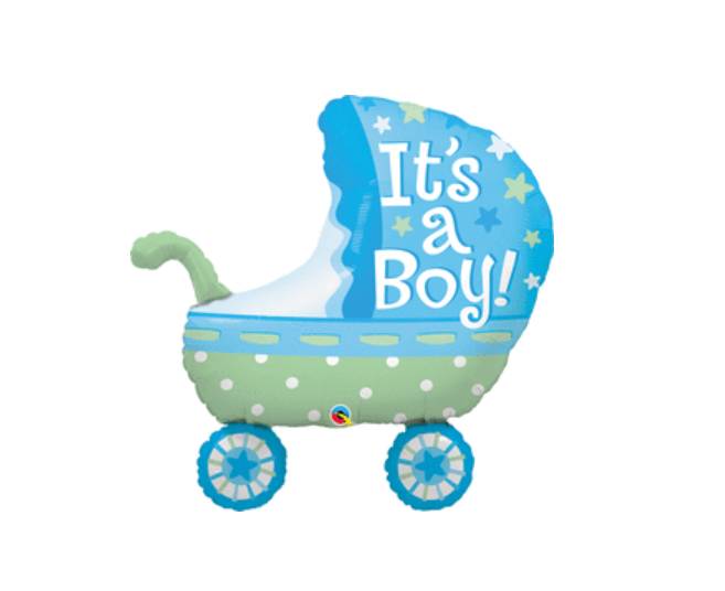 Palloncino Sagomato Passeggino Mylar "It's a Boy" 35"