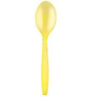 Cucchiaini in Plastica Gialli - Lavabili Set.20pz