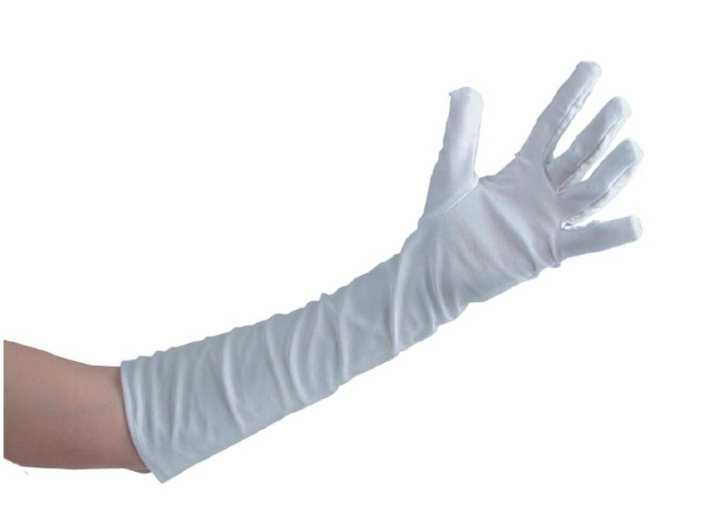 Guanti Lunghi Elasticizzati Bianchi 50cm