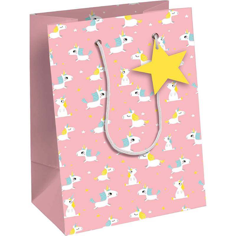 Busta Sacchetto Regalo Unicorni 21,5x25,3cm