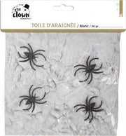 Decorazione Di Halloween Ragnatela Bianca Con 4 Ragni 20gr