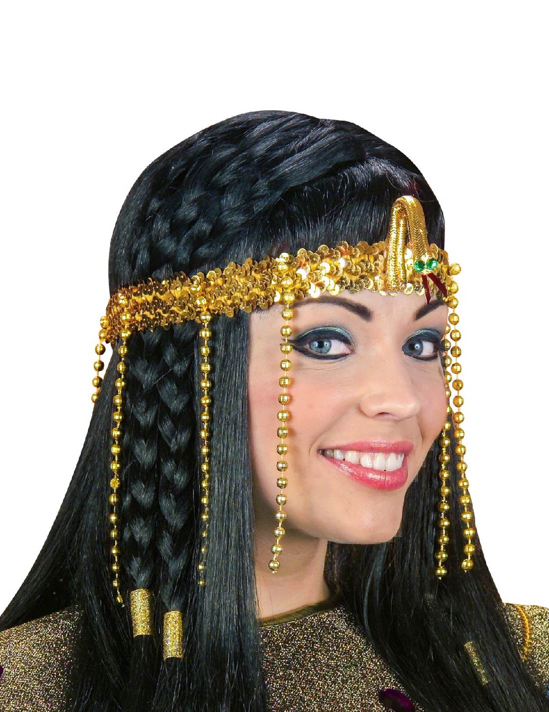 Copricapo Di Carnevale Da Egiziana Con Perline Oro