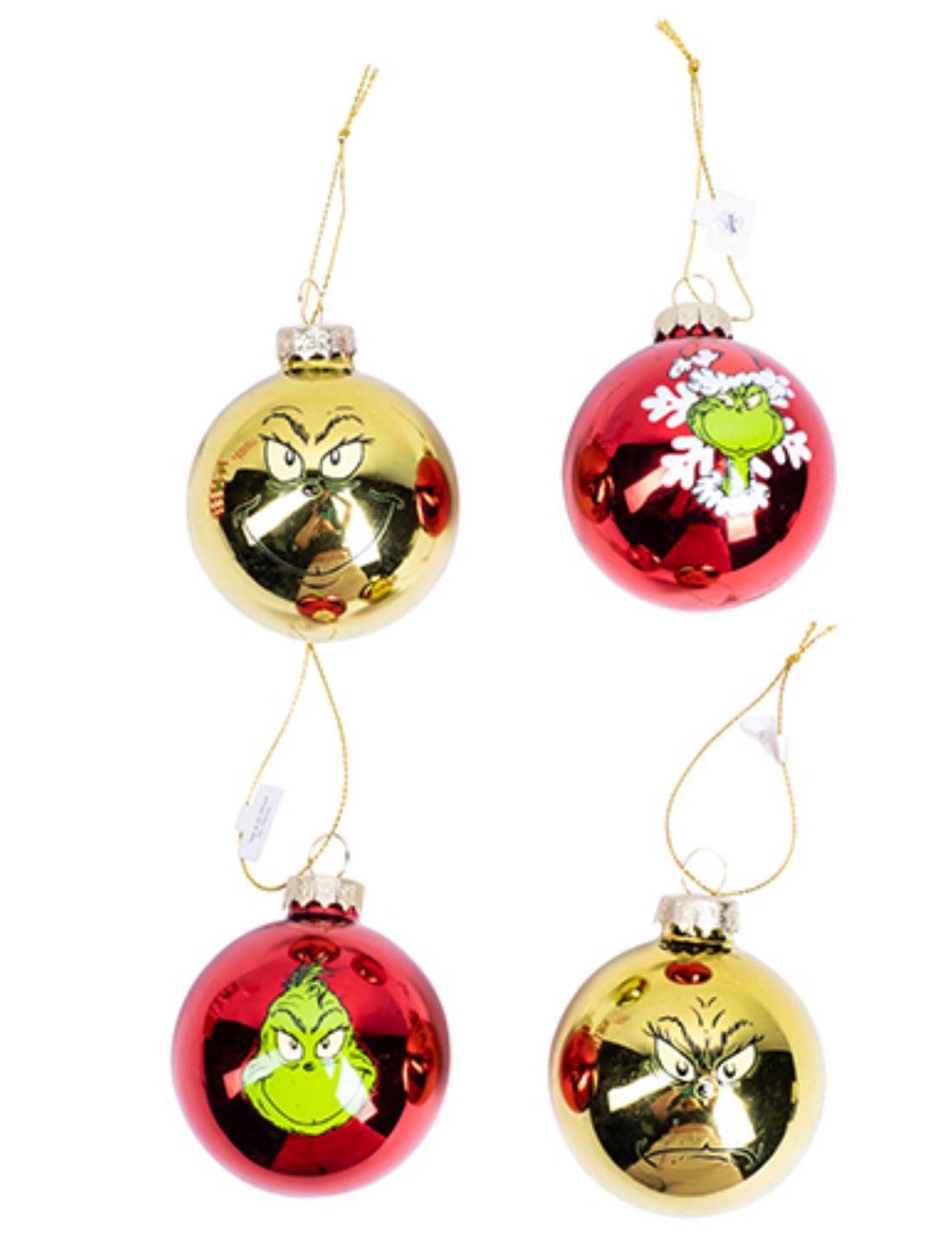 Set 4 Palline Albero Di Natale Grinch 8cm