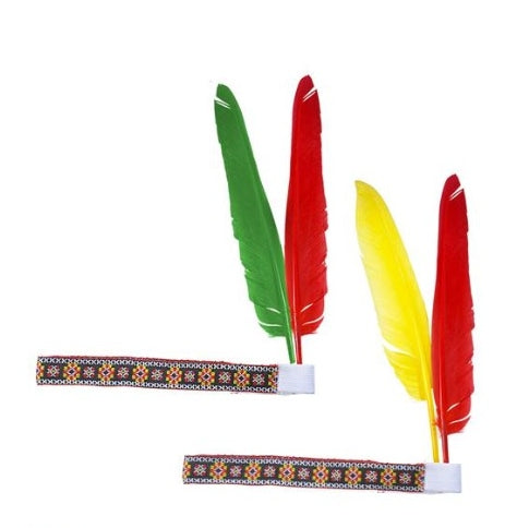 Fascia Nativo Americano Con Piume Colorate Halloween E Carnevale Assortito