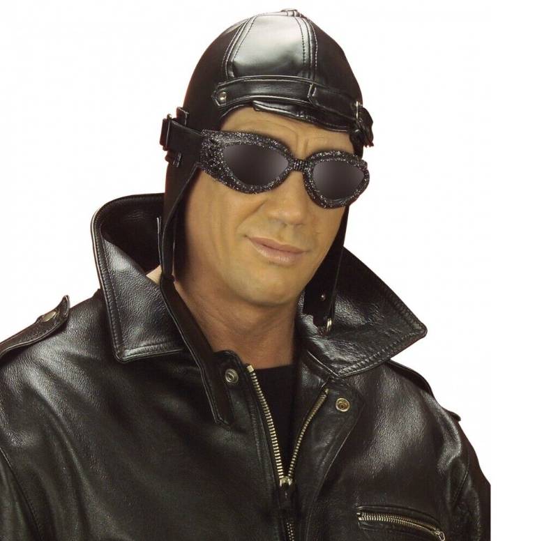 Cappello da Aviatore Pilota di Aerei in Similpelle - Accessori per Carnevale