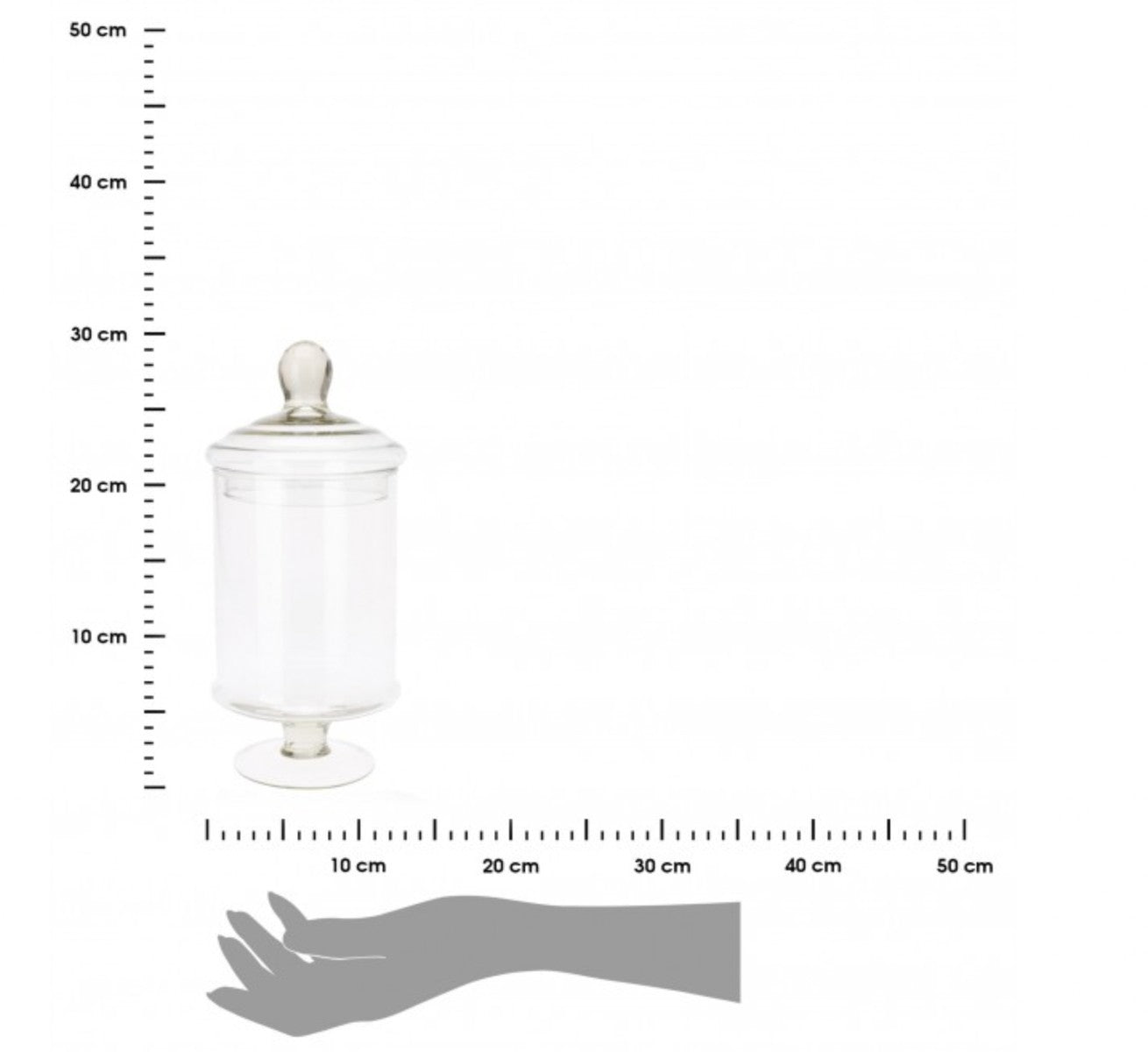 Biscottiera Cilindrica In Vetro Con Coperchio E Supporto 26cm