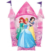 Palloncino Metalfoil Rosa Disney Castello Principesse 35" 90cm