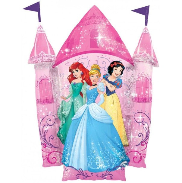 Palloncino Metalfoil Rosa Disney Castello Principesse 35" 90cm