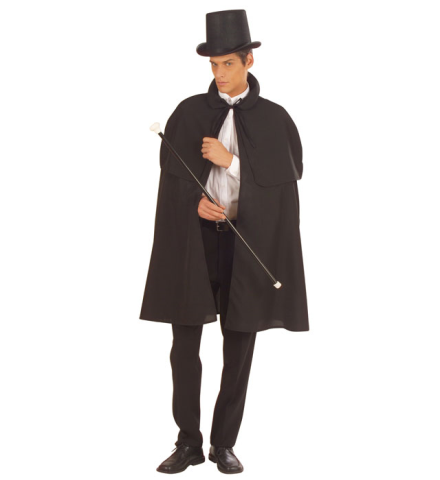 Mantello Nero Jack Lo Squartatore Con Pellegrina Halloween E Carnevale