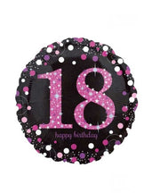 Palloncino Metalfoil Happy Birthday 18 Anni Rosa Glitter 18" 46cm