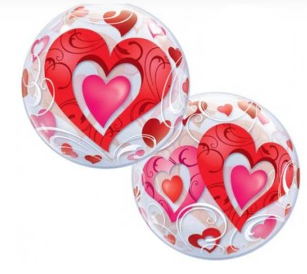 Palloncino Bolla di Cuori 22" 56cm