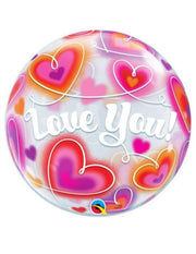 Palloncino Bubble Love You Cuori 22" 56cm