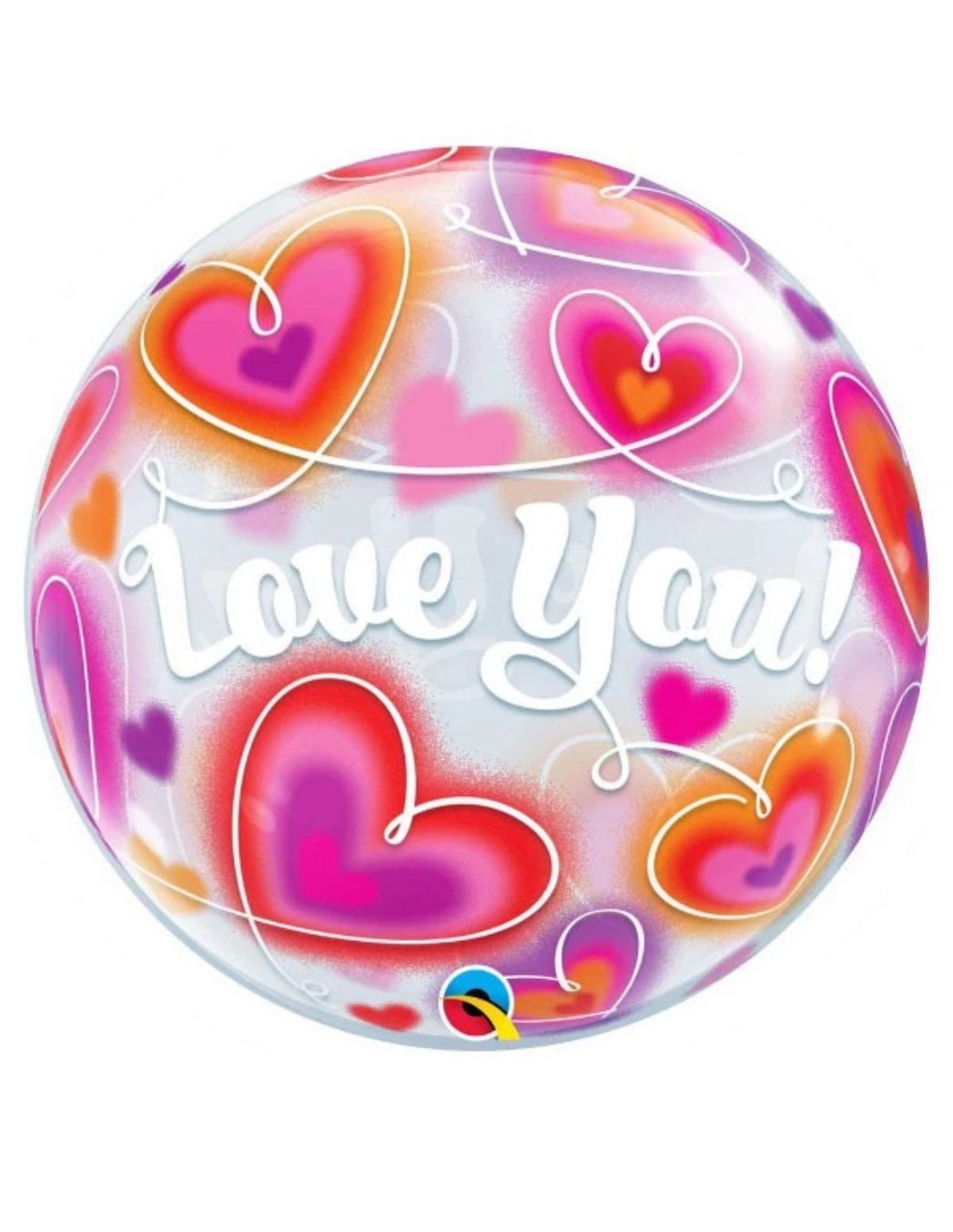 Palloncino Bubble Love You Cuori 22" 56cm