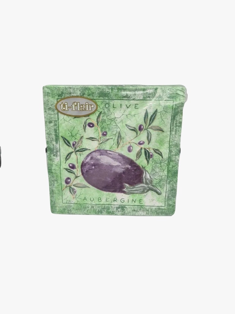 Tovaglioli Di Carta Olive E Melanzana Verde 33x33cm 20pz