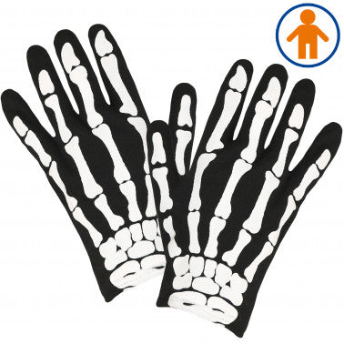Guanti Mani Da Scheletro Misura Bambino Accessorio Halloween E Carnevale