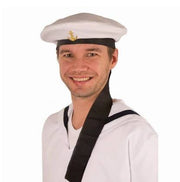 Berretto da Marinaio Bianco con Ancora - Accessori Carnevale