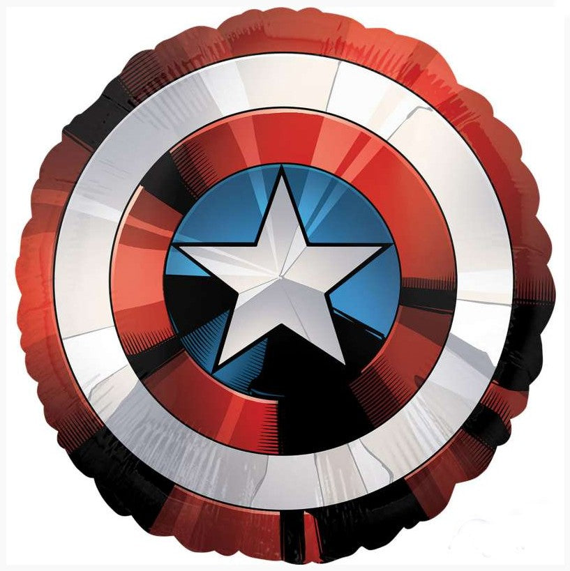Palloncino Metalfoil Marvel Avengers Scudo Captain America Sagomato 28" 71cm