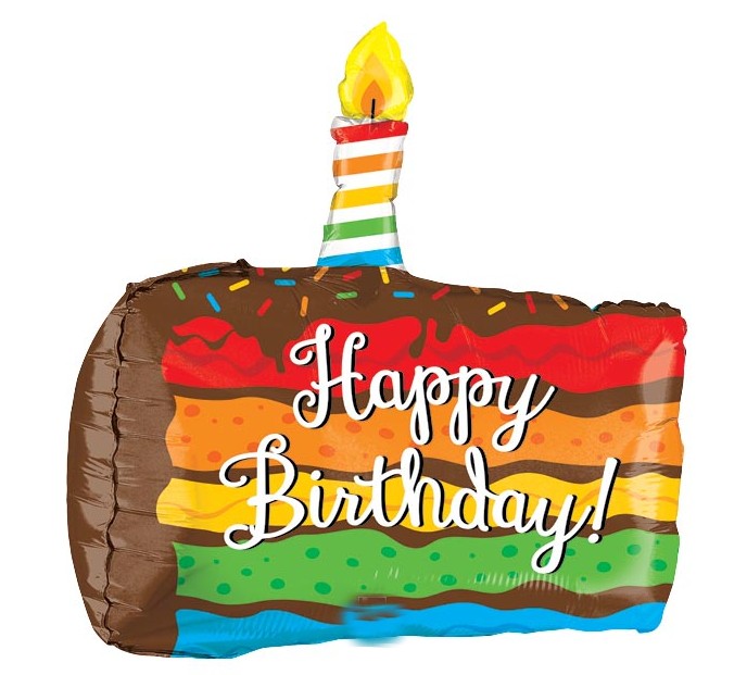 Palloncino Metalfoil Happy Birthday Torta 28" 71cm