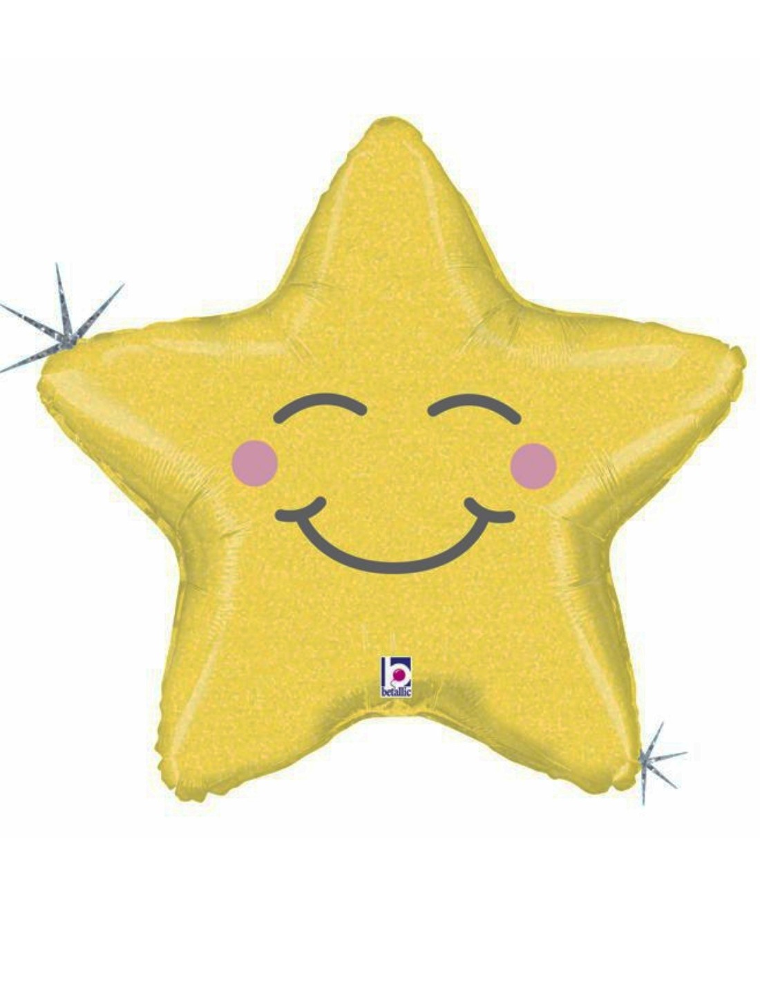 Palloncino Per Feste Stella Sorridente Sagomata 26" 66cm Mylar