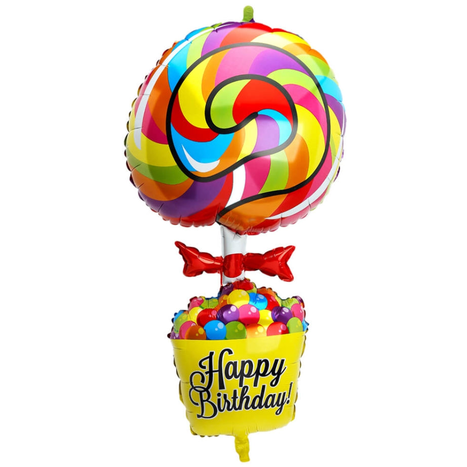 Palloncino Metalfoil Compleanno Lecca Lecca Arcobaleno 40" 102cm