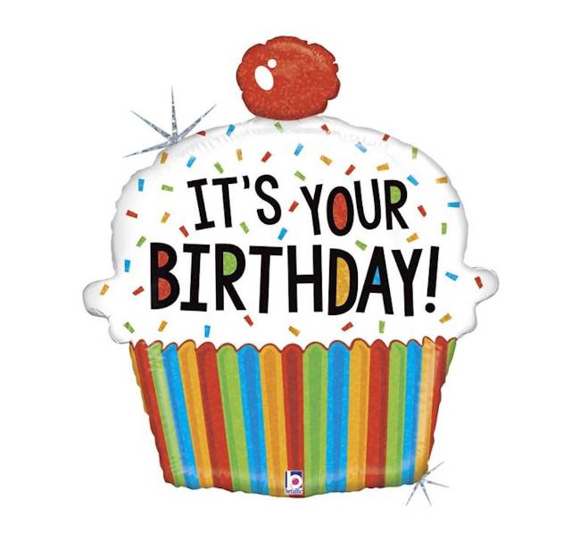 Palloncino Metalfoil Cupcake Happy Birthday 31" 79cm