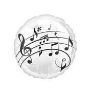 Palloncino Metalfoil Bianco Spartito Musicale 18" 46cm