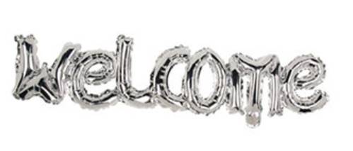 Palloncino Foil Argento "Welcome" 100cm