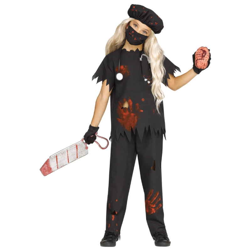Costume Halloween Bambina Dottore Zombie