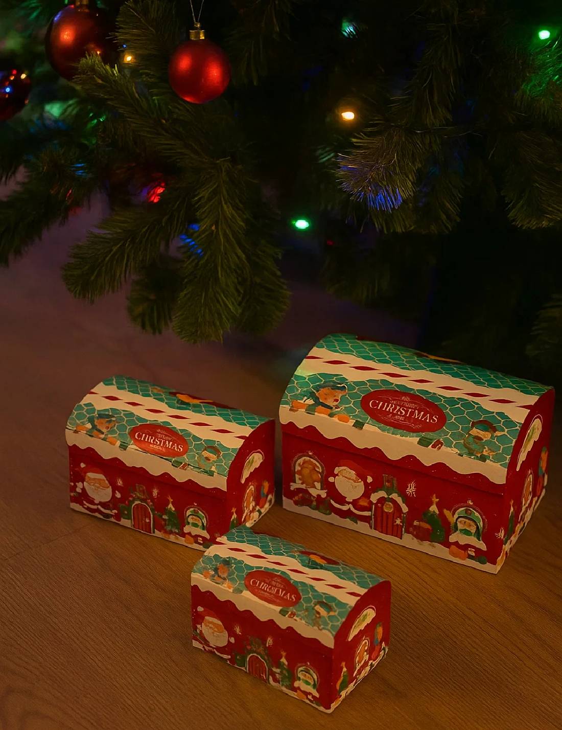 Baule Regalo Natalizio Happy Christmas