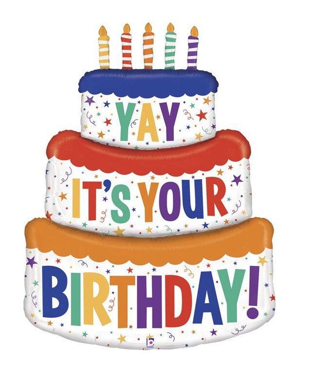 Palloncino Metalfoil Torta Compleanno 34" 88cm