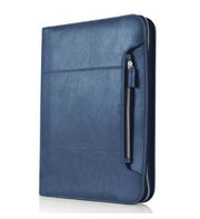 Portablocco Porfessionale In Ecopelle Blu A4