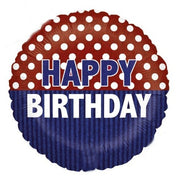 Palloncino Metalfoil Happy Birthday Pois 18" 46cm