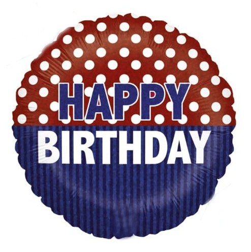 Palloncino Metalfoil Happy Birthday Pois 18" 46cm