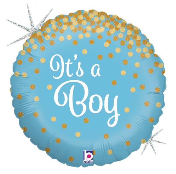 Palloncino Metalfoil Celeste It's A Boy 18" 46cm