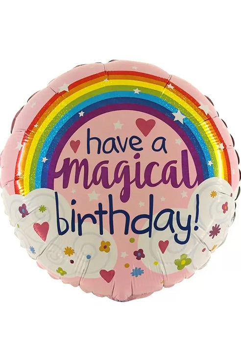 Palloncino Rainbow Magical Birthday 18" 46cm