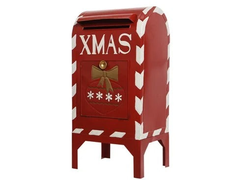 Addobbo Natale Cassetta Posta Xmas Metallo 67x33cm