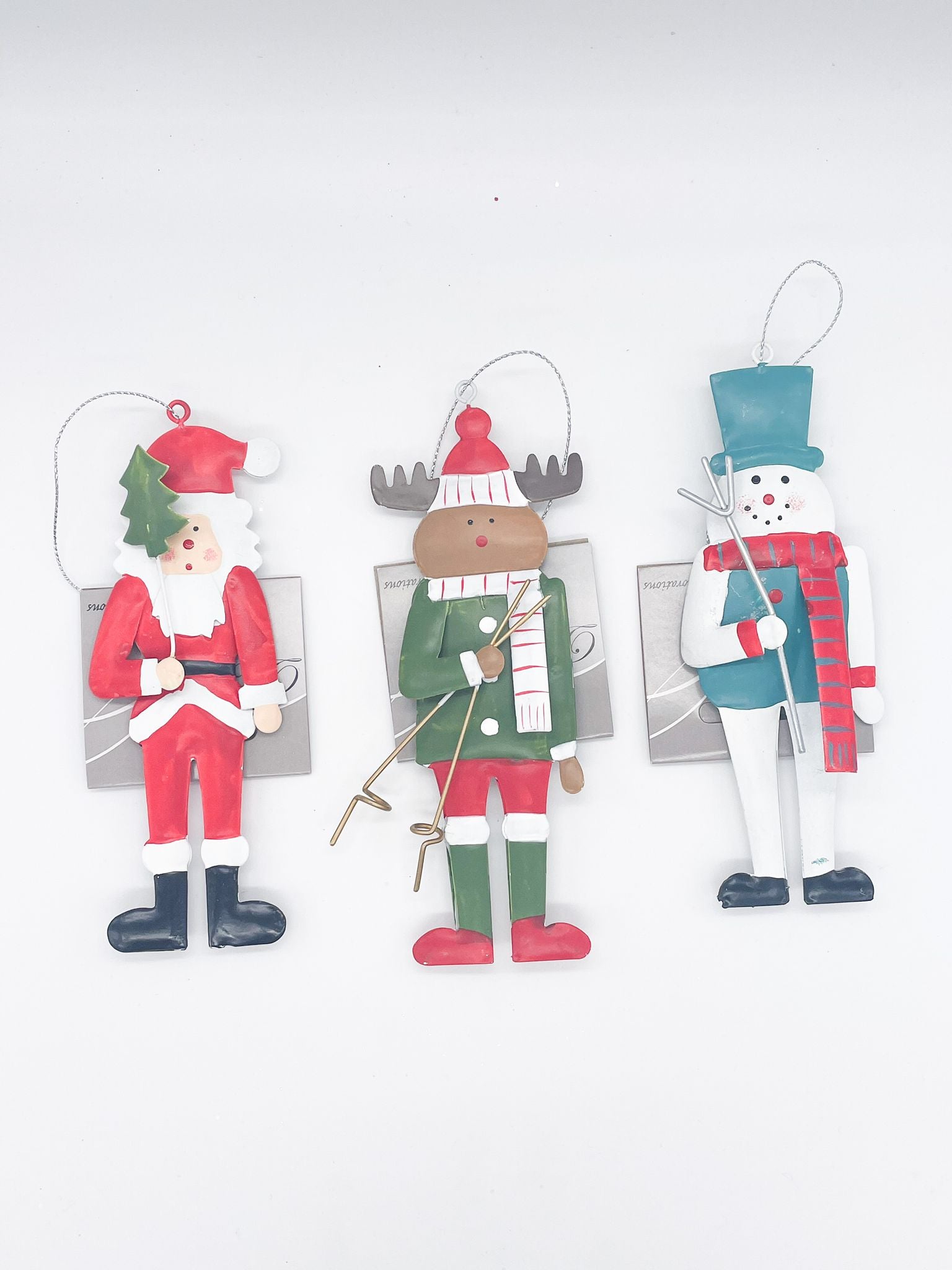 Addobbo Albero Natale In Metallo Figure Natalizie Assortite 15CM