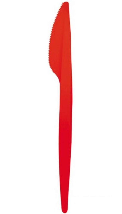 Coltelli in Plastica Rossi Set.100pz.
