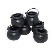 Mini Pentole Decorative 6pz Ornamenti Halloween