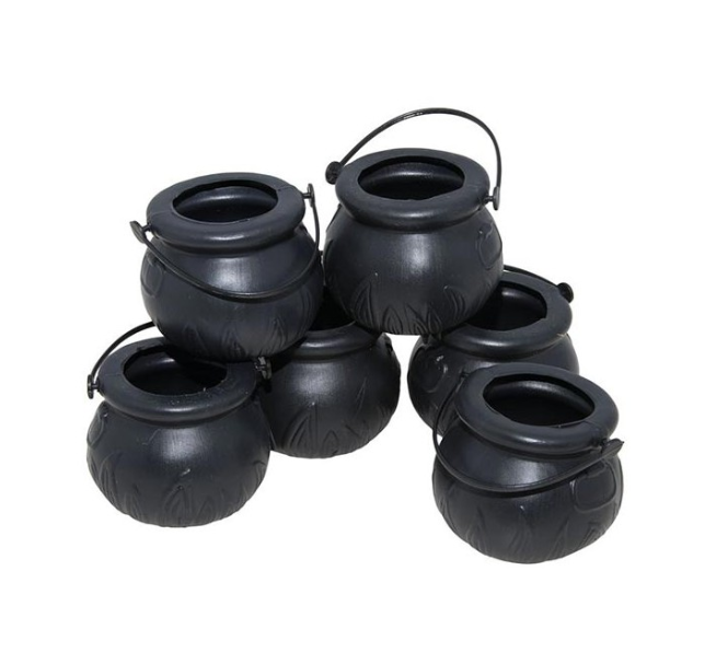 Mini Pentole Decorative 6pz Ornamenti Halloween
