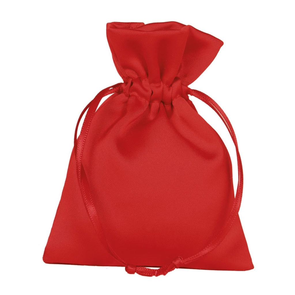 Sacchetto Satin Rosso Con Tirante 12cm