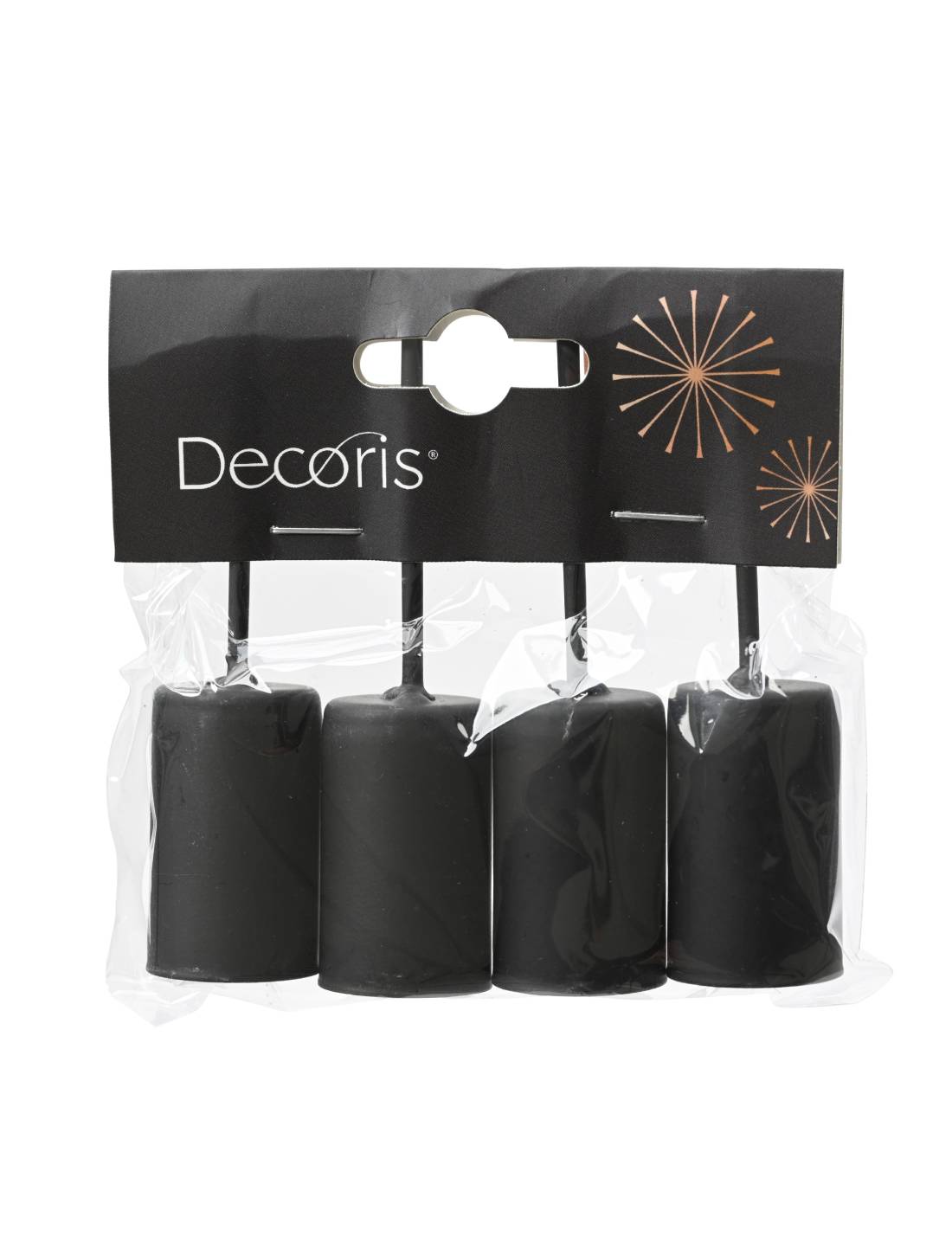 Set 4 Portacandele In Ferro Nero 9cm