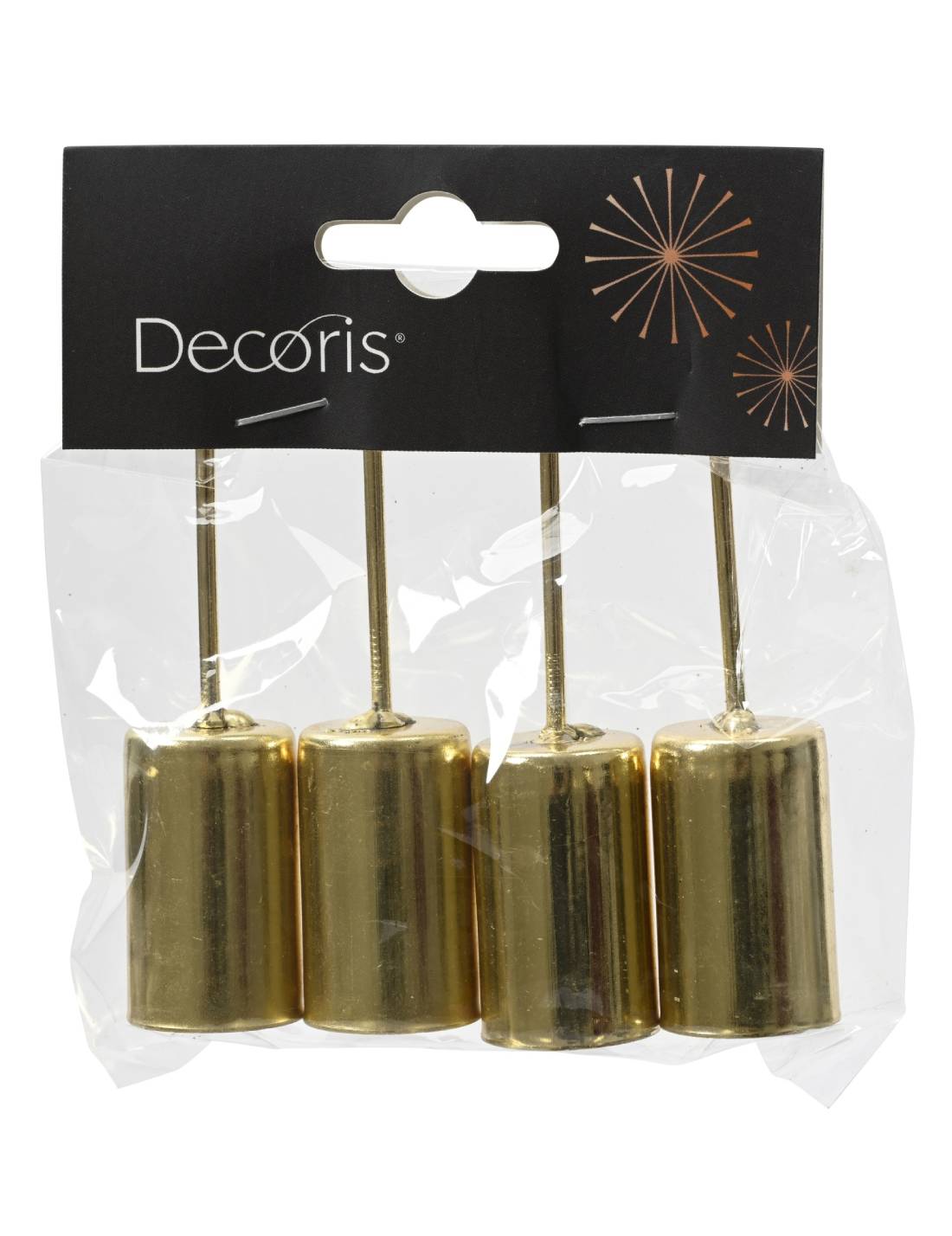 Set 4 Portacandele In Ferro Oro 9cm